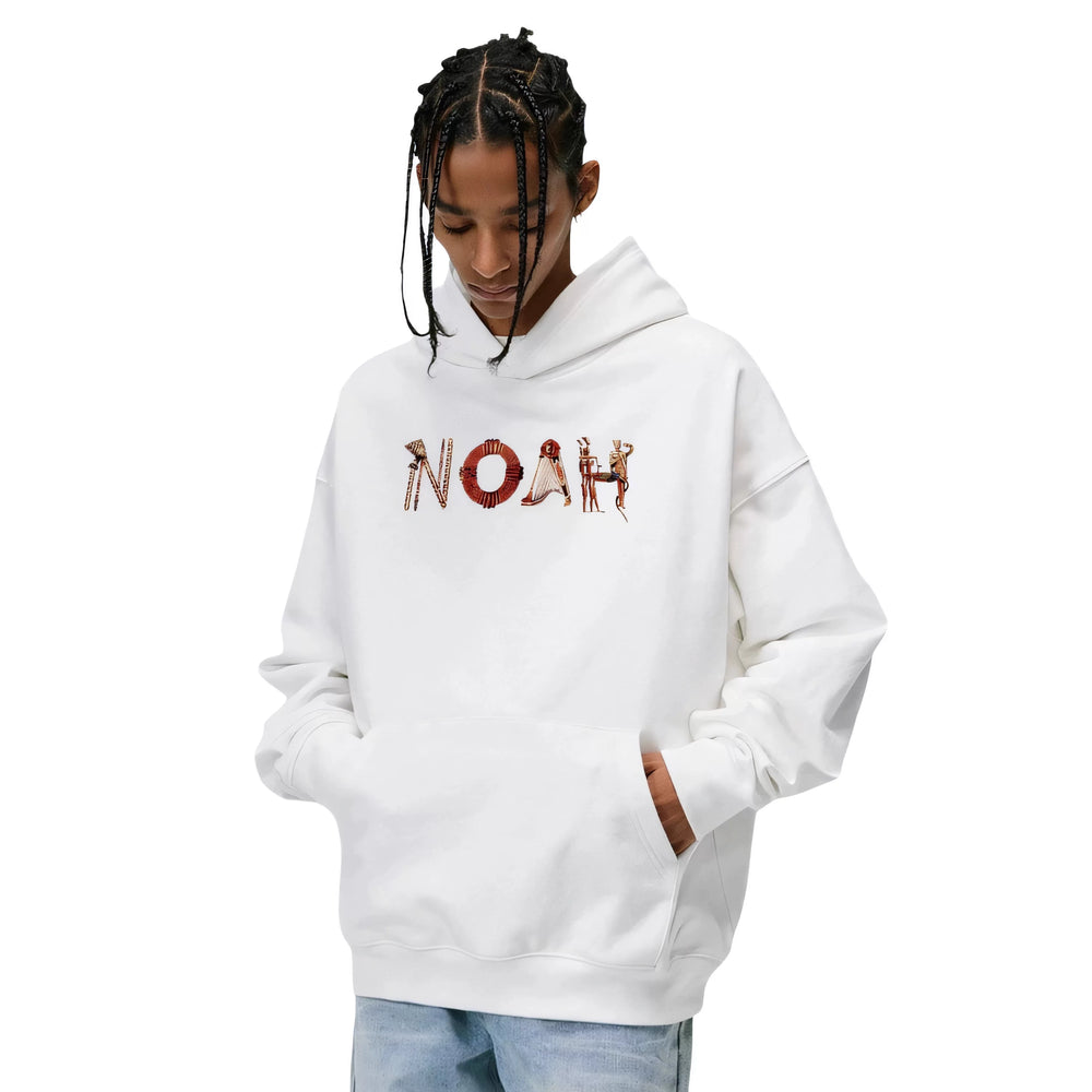 NOAH MARS niche trendy brand Egyptian pharaoh design sense American casual velvet thread splicing hooded sweatshirt