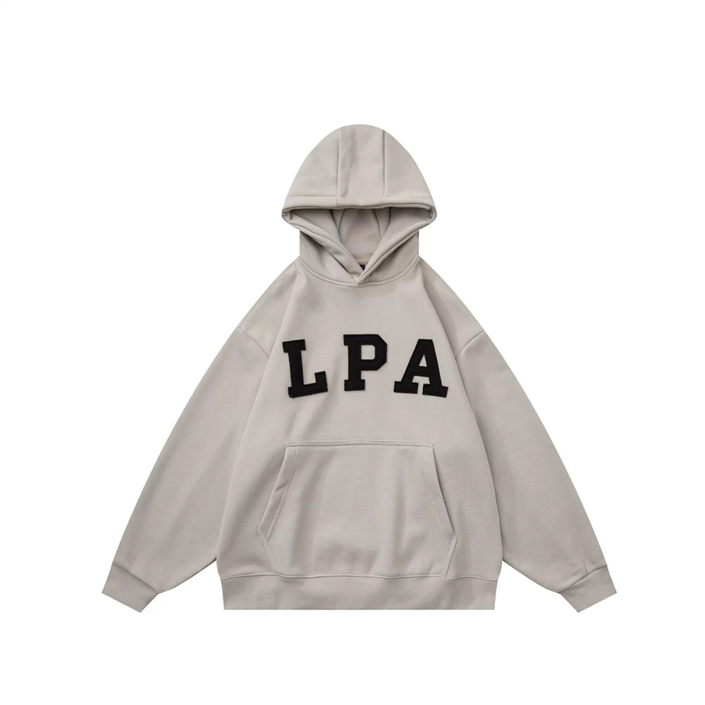 GcBrand Sweater Hoodie Retro Heavy duty Fleece Hoodie with Patchwork Embroidered Hoodie