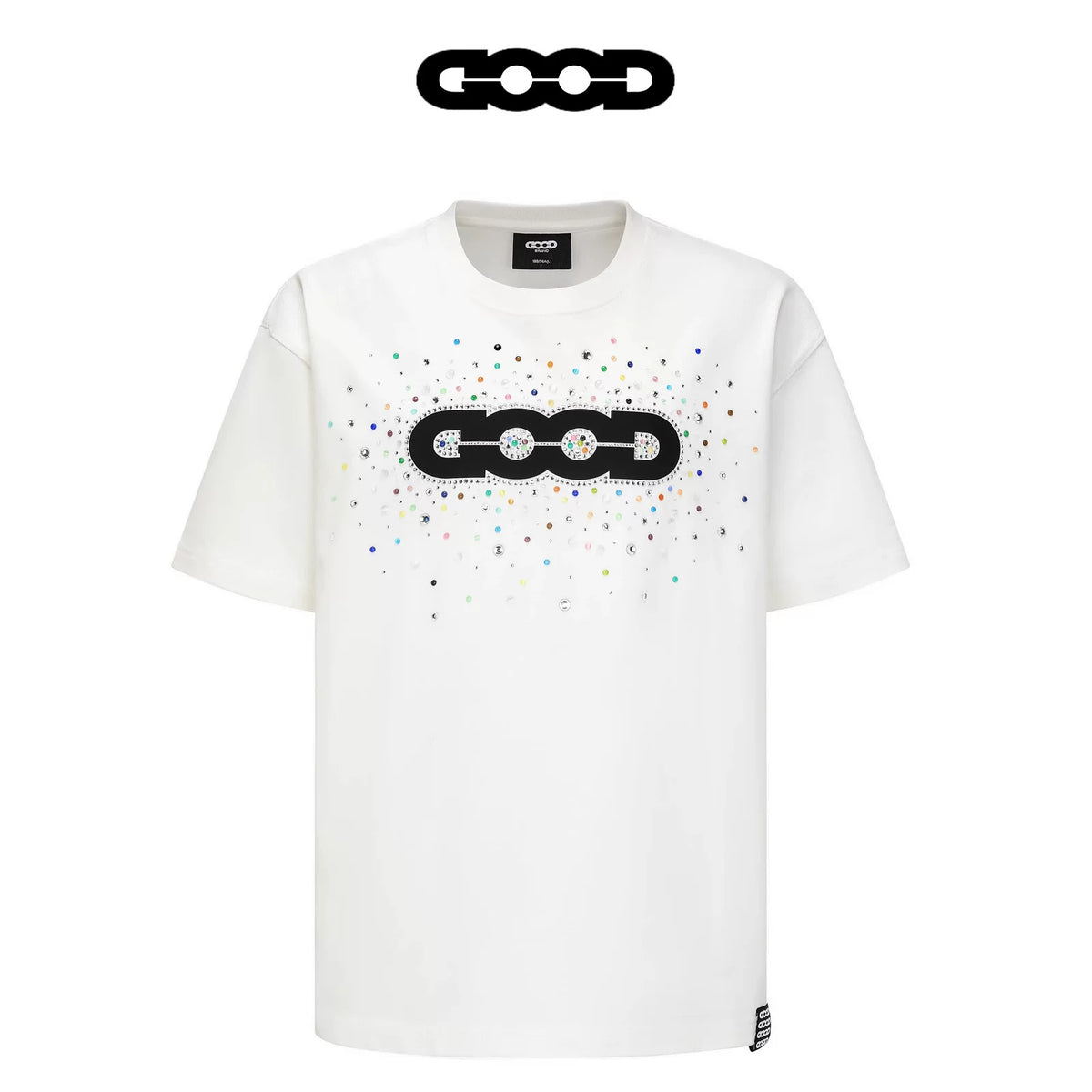 GOODBRAND Summer Gemstone Luxury Light Luxury Men's and Women's T-Shirts Heavy Weight Cotton Short Sleeve Hot Diamond Couple's Top