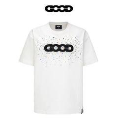 GOODBRAND Summer Gemstone Luxury Light Luxury Men's and Women's T-Shirts Heavy Weight Cotton Short Sleeve Hot Diamond Couple's Top