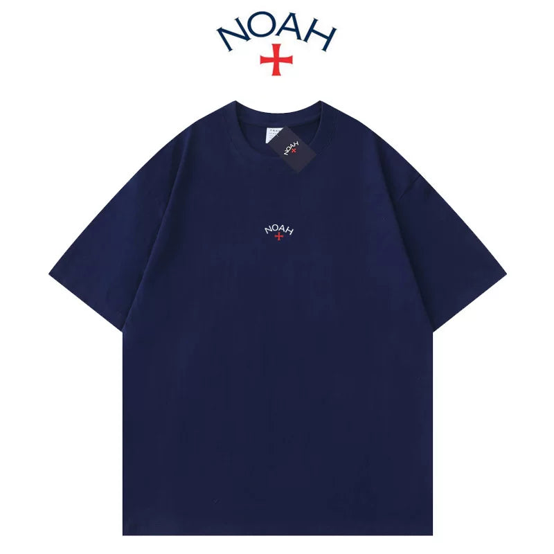 NOAH BWCJ chest cross small label print European and American trendy brand pure cotton casual couple short sleeved T-shirt for men