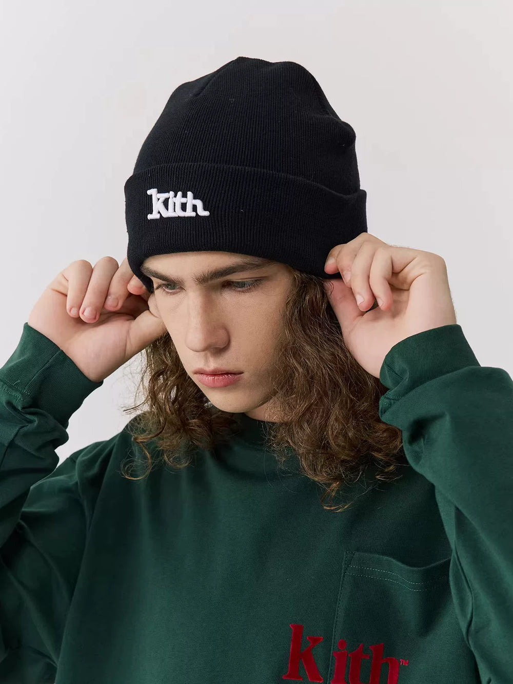 KITH Embroidered Cold Hat Trendy Brand Knitted Hat Autumn/Winter New Couple Men's and Women's Knitted Hat Warm and Versatile Casual Pure Cotton