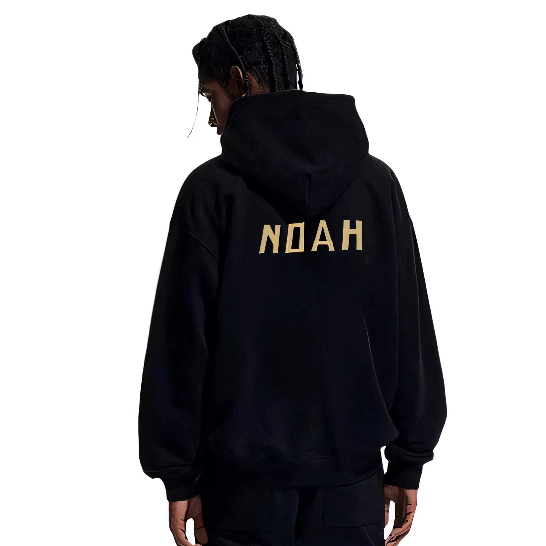 NOAH MARS niche trend brand origami splicing autumn hooded sweatshirt looped cardigan trendy zipper jacket for men