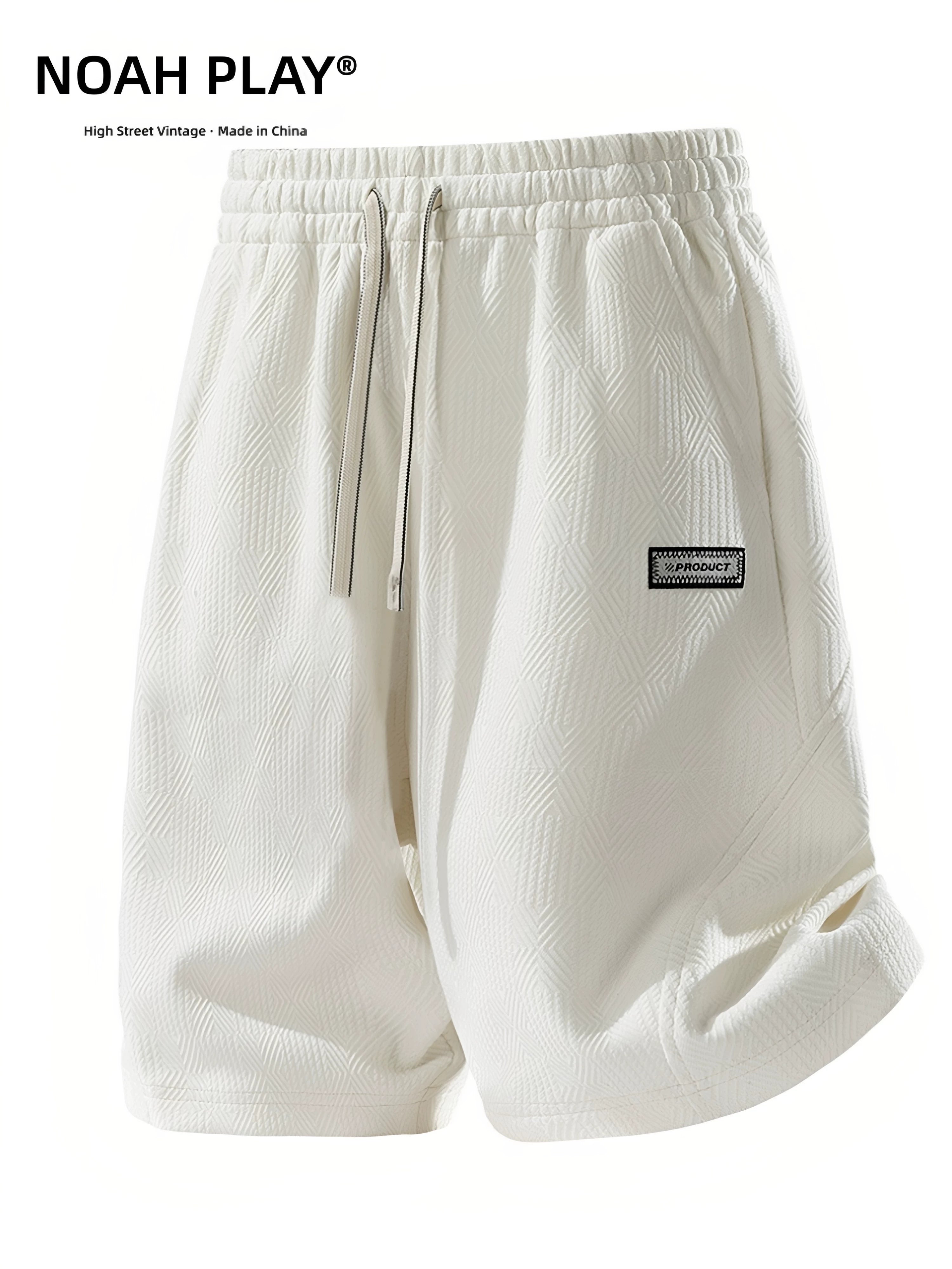 NOAH PLAY Jacquard Texture Shorts Men's Summer Loose Large Wide Leg Pentagram Pants Casual Retro Middle Pants Trendy