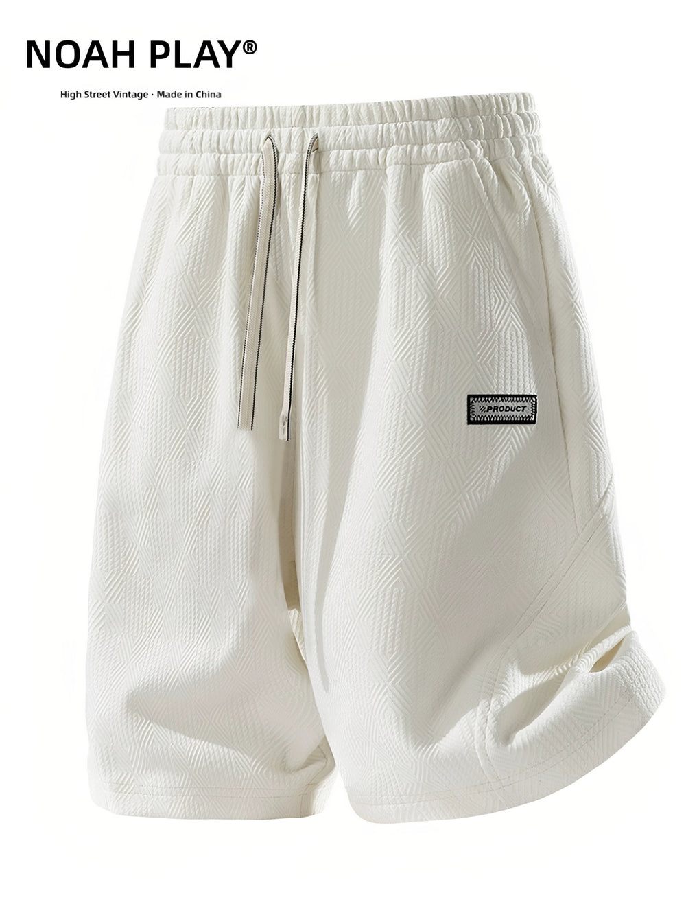NOAH PLAY Jacquard Texture Shorts Men's Summer Loose Large Wide Leg Pentagram Pants Casual Retro Middle Pants Trendy