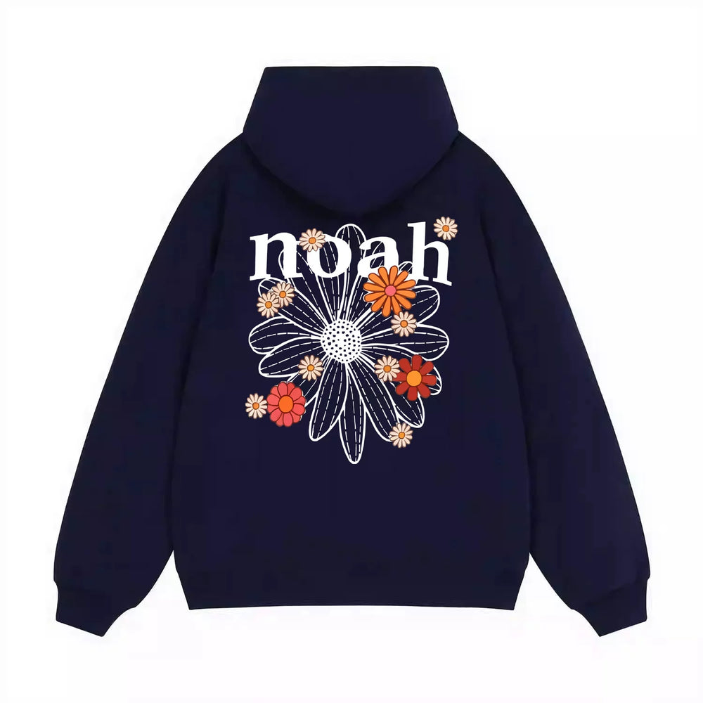 NOAH秋冬联名款经典小雏菊休闲连帽衫卫衣男女美式情侣宽松外套潮