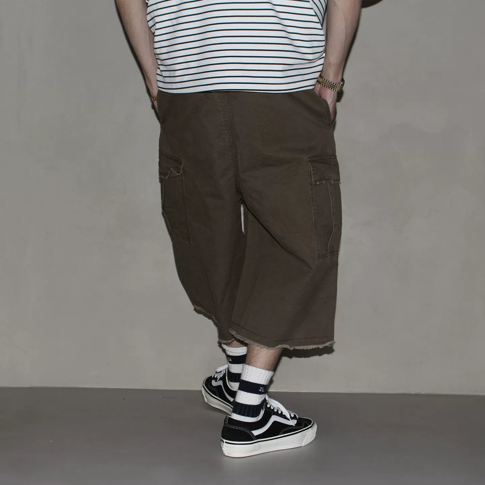 GcBrand Lab SS26 Retro themed elements Japanese casual loose multi pocket workwear men's cropped pants