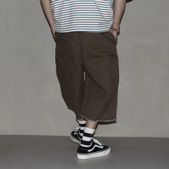 GcBrand Lab SS26 Retro themed elements Japanese casual loose multi pocket workwear men's cropped pants