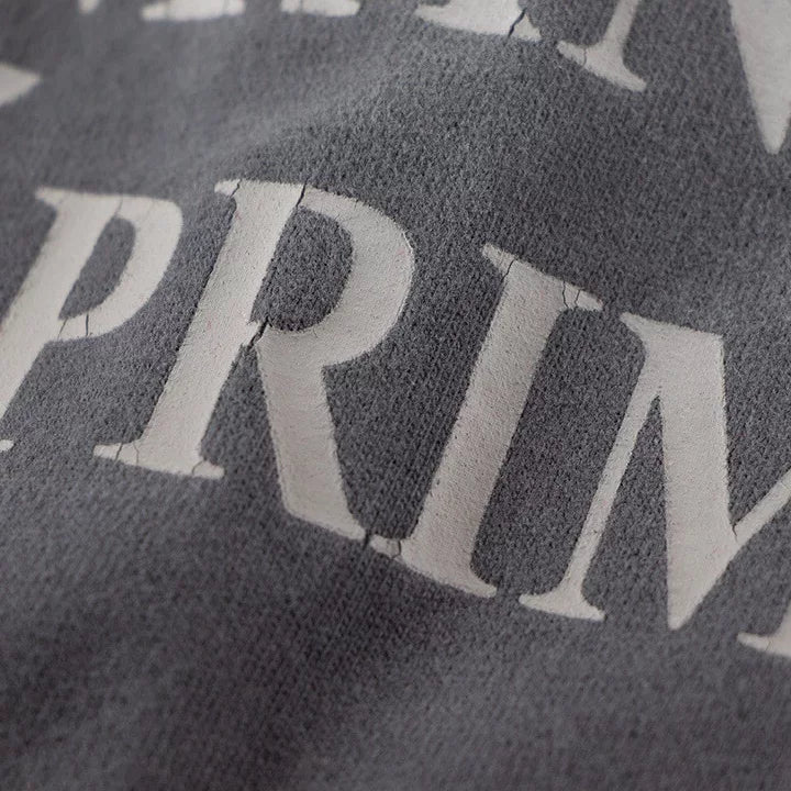 ERD Inspired Punk Slogan Distressed Washed Grey Tee