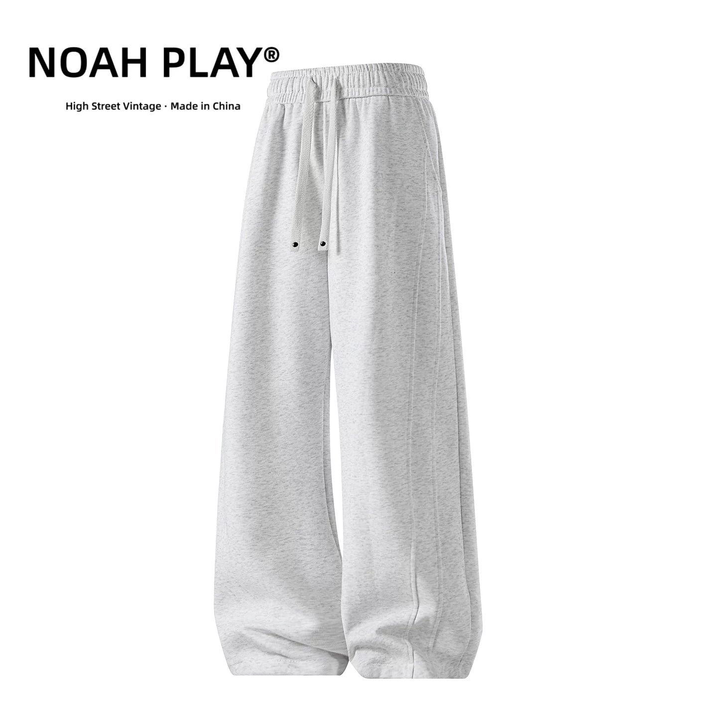 NOAH PLAY Summer Retro Wide Leg Health Pants for Men, Thin, Loose, Straight Tube, Sagging Texture, Casual Sports Pants