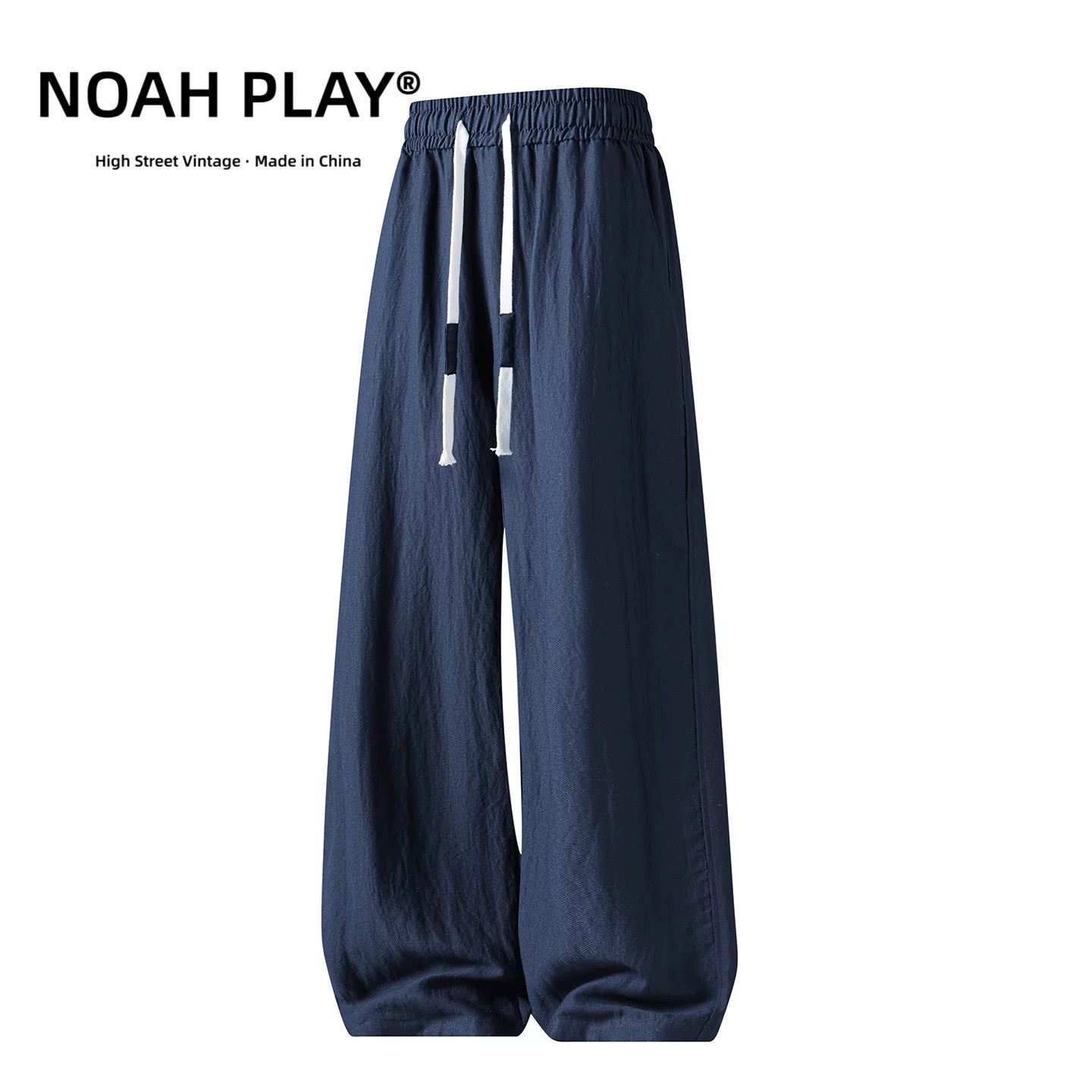 NOAH PLAY 复古莱赛尔天丝亚麻阔腿裤男夏季薄款宽松直筒休闲长裤
