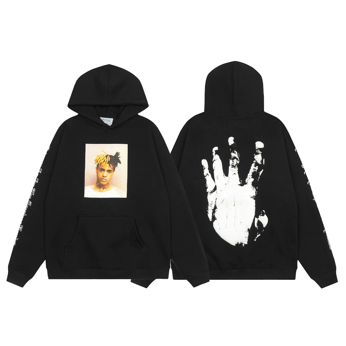Revenge XXXTentacion Mugshot Hand Graphic Pullover Hoodie