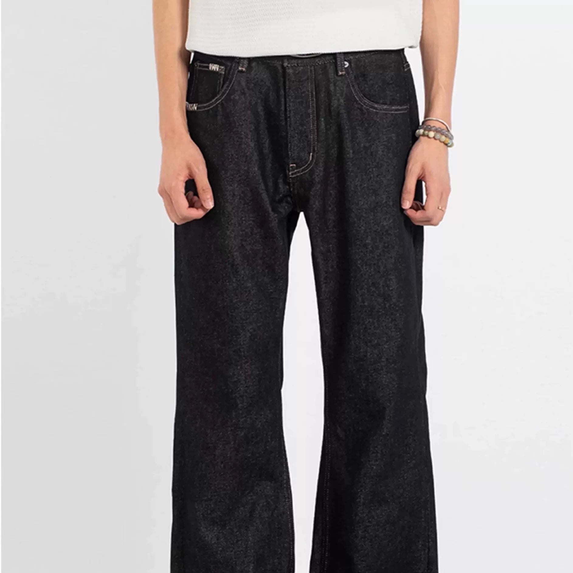 NOAH MARS American casual vintage style 13.5oz. hand sewn original cow micro flared jeans retro pants