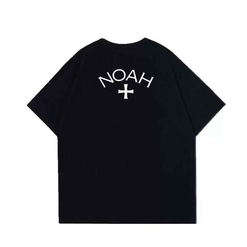 NOAH BWCJ前后大小十字架圆领男士美式街头潮牌情侣纯棉短袖T恤男