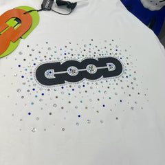 GOODBRAND Summer Gemstone Luxury Light Luxury Men's and Women's T-Shirts Heavy Weight Cotton Short Sleeve Hot Diamond Couple's Top