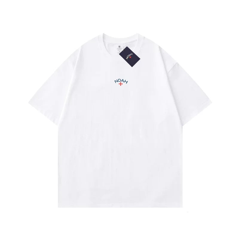 NOAH BWCJ chest cross small label print European and American trendy brand pure cotton casual couple short sleeved T-shirt for men