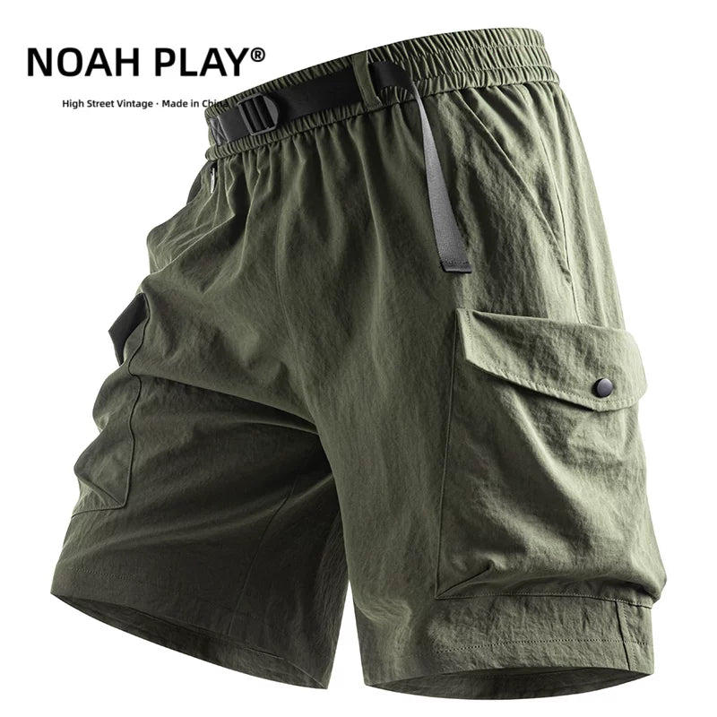 NOAH PLAY 夏季机能风工装短裤男速干宽松大码多口袋复古五分裤潮