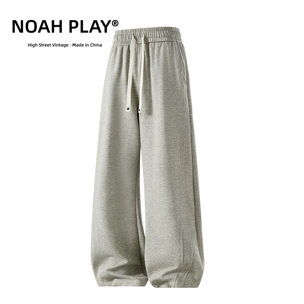 NOAH PLAY Summer Retro Wide Leg Health Pants for Men, Thin, Loose, Straight Tube, Sagging Texture, Casual Sports Pants