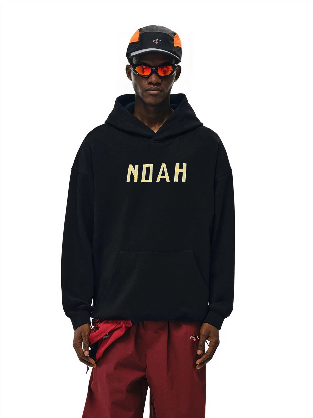 NOAH MARS niche trend brand origami splicing autumn and winter loose American casual couple trend hooded sweatshirt men