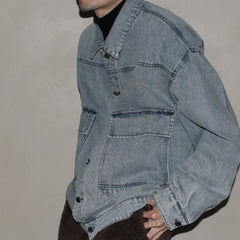 GcBrand Lab Denim Jacket 日系复古水洗做旧多口袋夹克 牛仔外套