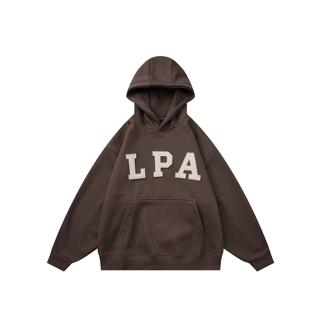 GcBrand Sweater Hoodie Retro Heavy duty Fleece Hoodie with Patchwork Embroidered Hoodie