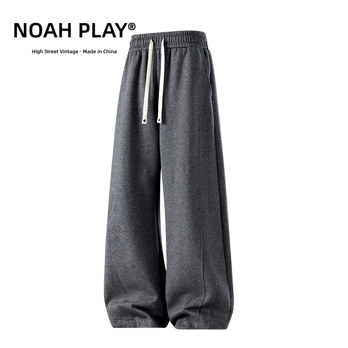 NOAH PLAY Summer Retro Wide Leg Health Pants for Men, Thin, Loose, Straight Tube, Sagging Texture, Casual Sports Pants