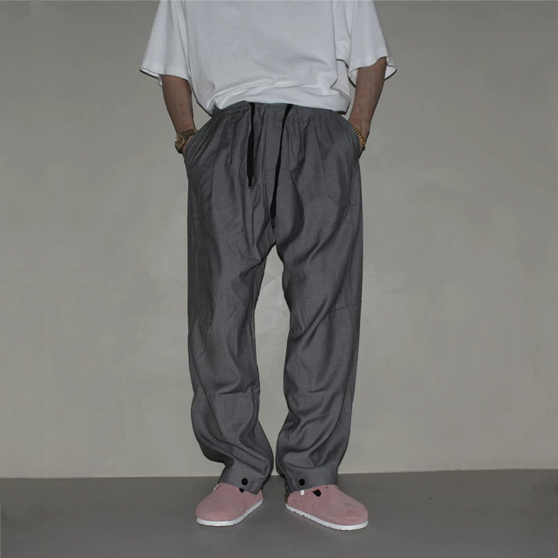 GcBrand Lab AW24 复古主图元素 裤腿纽扣设计 基础款 休闲西裤潮