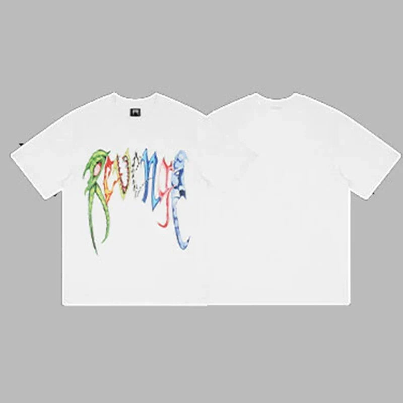Revenge Multicolor Arch Logo Short Sleeve T-Shirt White