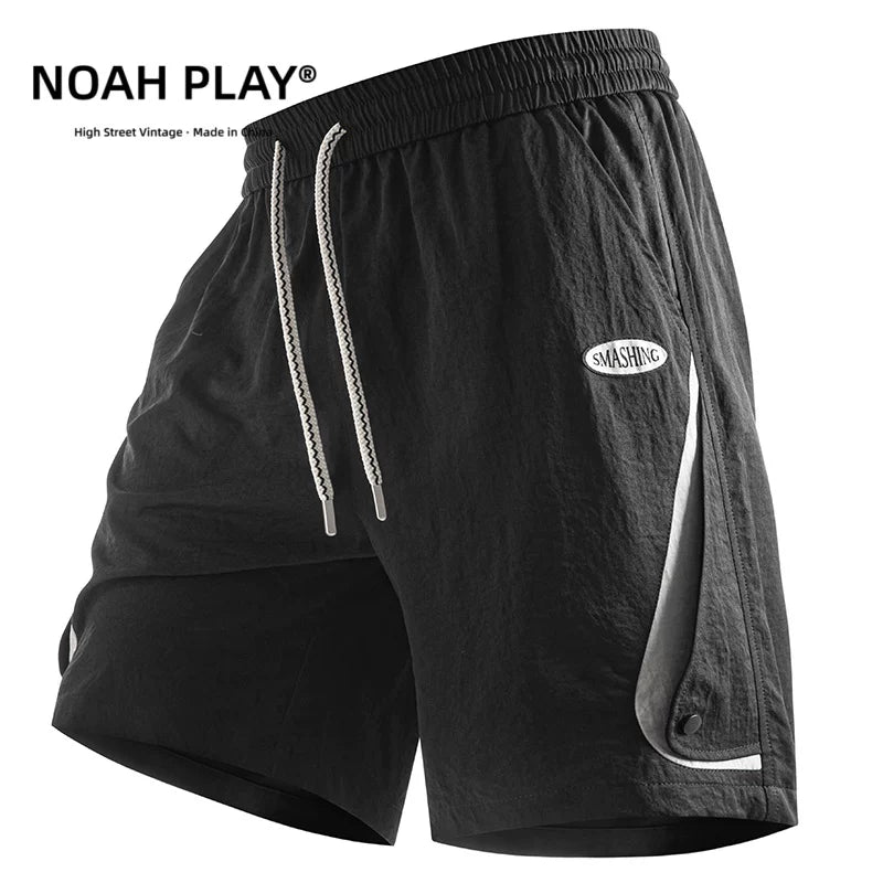 NOAH PLAY workwear shorts for men in summer, thin ice silk style, quick drying, loose fit, plus size, sporty and casual five quarter pants trend