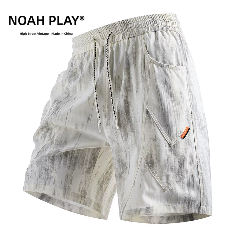 NOAH OLAY retro washed distressed shorts men's loose oversized workwear five quarter pants summer casual sports pants