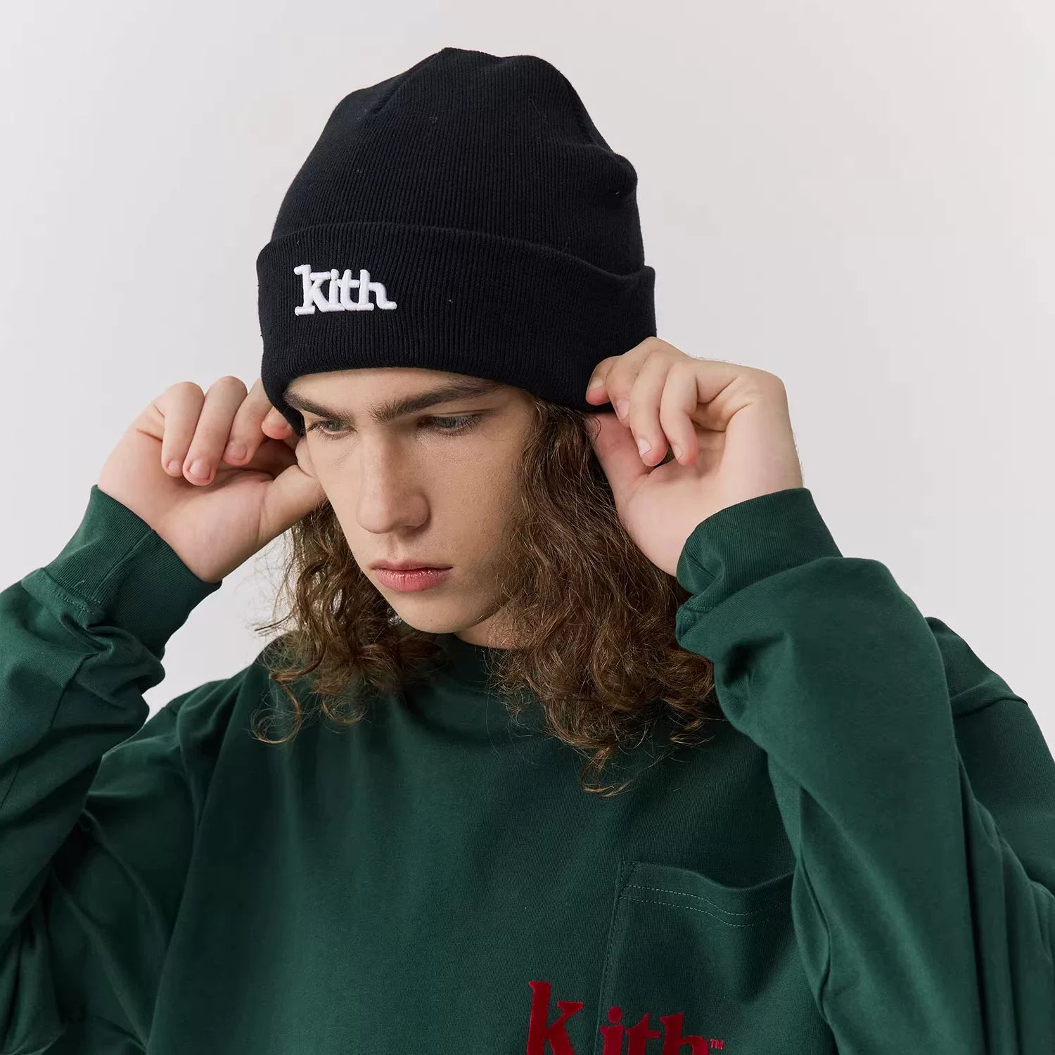 KITH Embroidered Cold Hat Trendy Brand Knitted Hat Autumn/Winter New Couple Men's and Women's Knitted Hat Warm and Versatile Casual Pure Cotton
