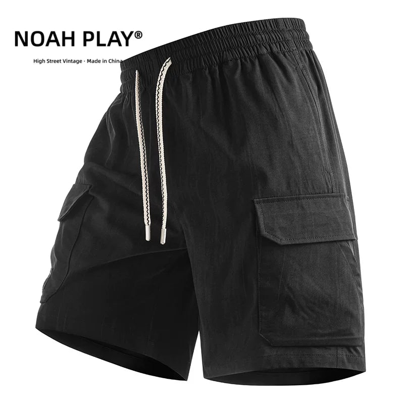 NOAH PLAY 扎染冰丝工装短裤男夏季潮牌宽松抽绳休闲街头风五分裤