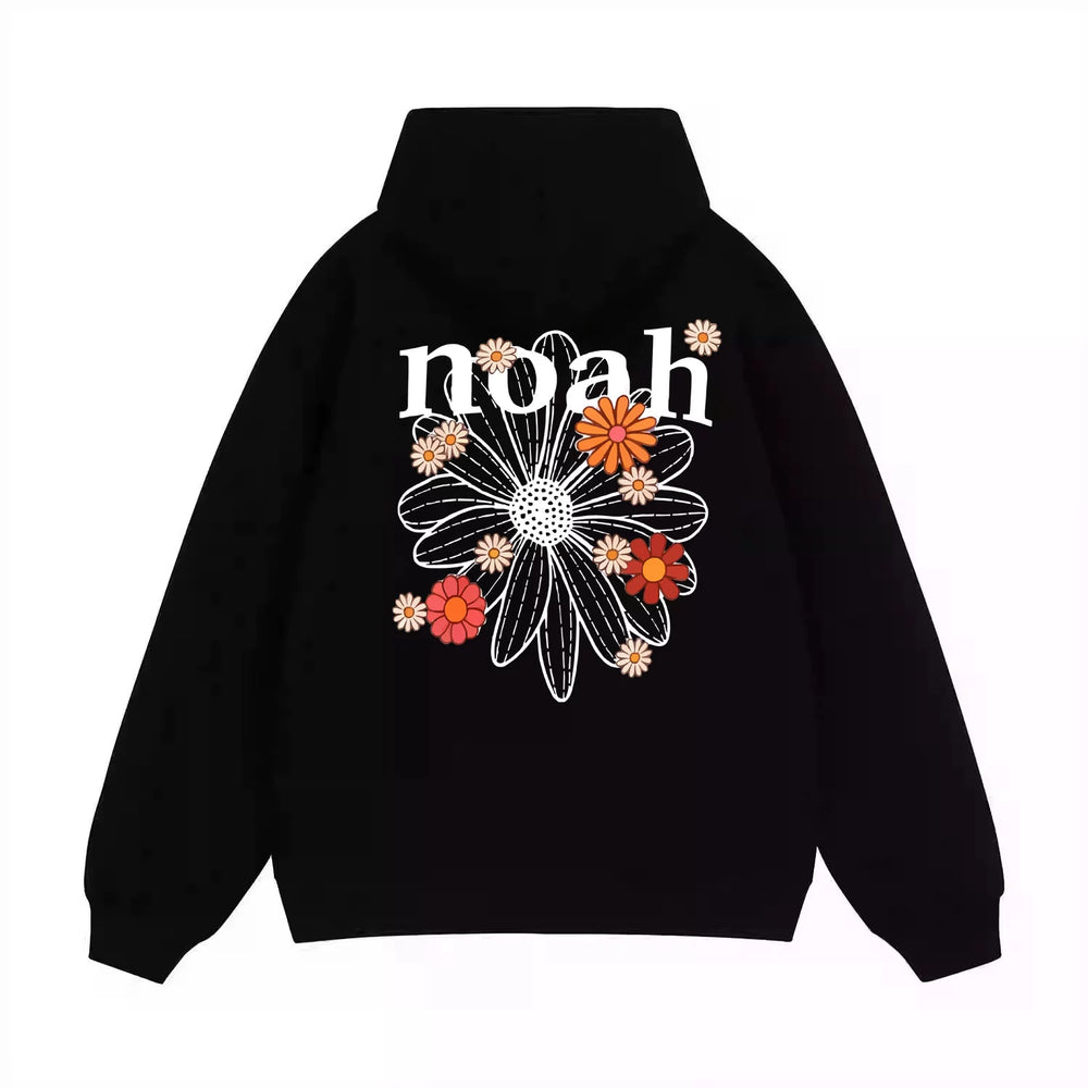 NOAH秋冬联名款经典小雏菊休闲连帽衫卫衣男女美式情侣宽松外套潮