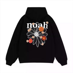 NOAH秋冬联名款经典小雏菊休闲连帽衫卫衣男女美式情侣宽松外套潮