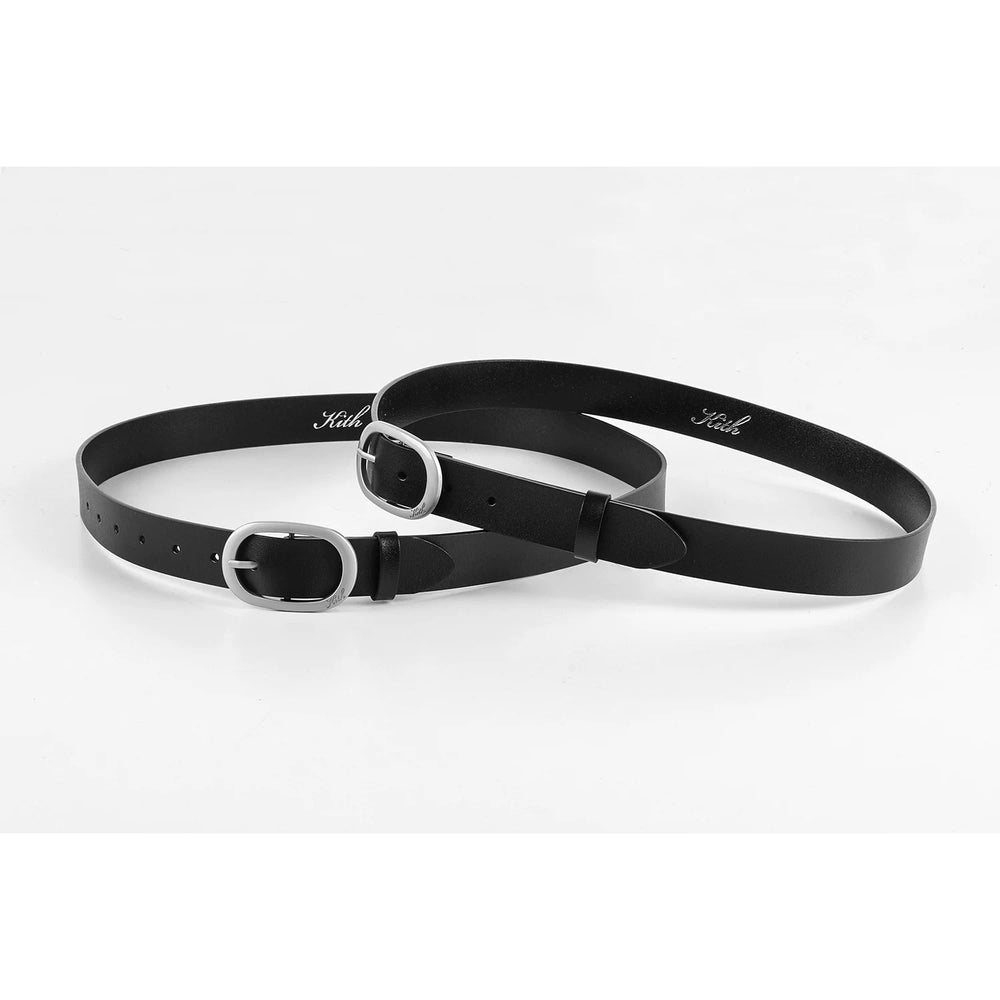KITH pure cowhide trendy high-end clean fit retro versatile business casual needle buckle belt men's matte