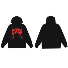 Revenge Black Arch Logo Pullover Hoodie Red