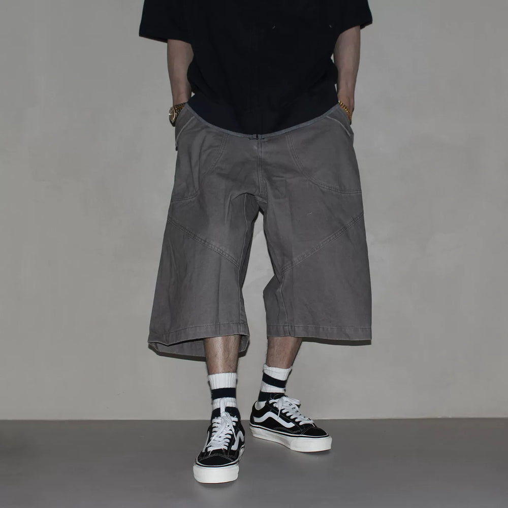 GcBrand SS26 retro themed elements washed and worn design loose straight leg pants workwear cropped pants