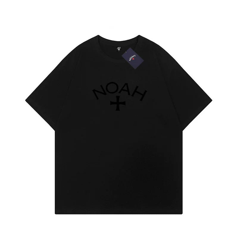 NOAH BWCJ夏季2024新款十字架美式潮牌情侣宽松纯棉短袖T恤男女