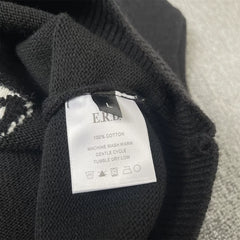 ERD melancholic Gothic Pentagram Portrait Crewneck Knit Sweater