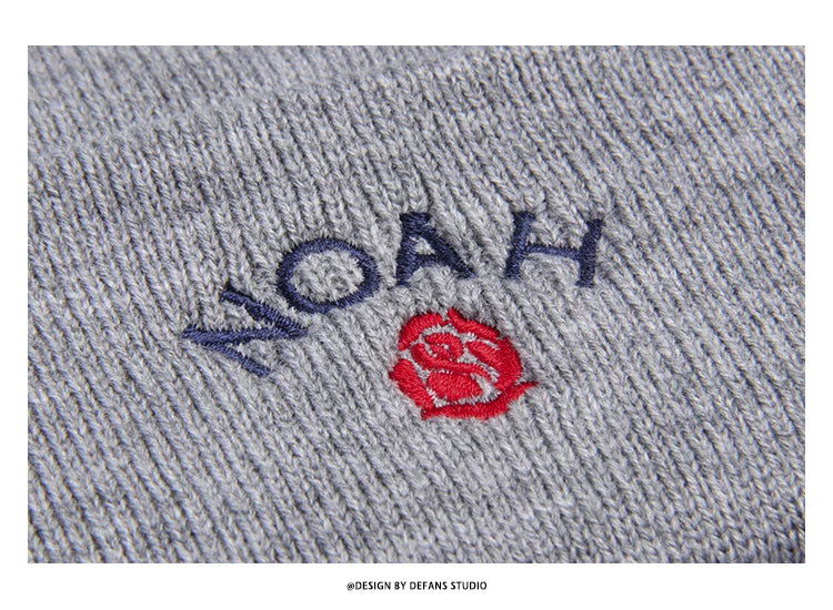 Defans trendy hip-hop cold hat NOAH rose embroidery men's and women's versatile warm knitted woolen hat with toe cap