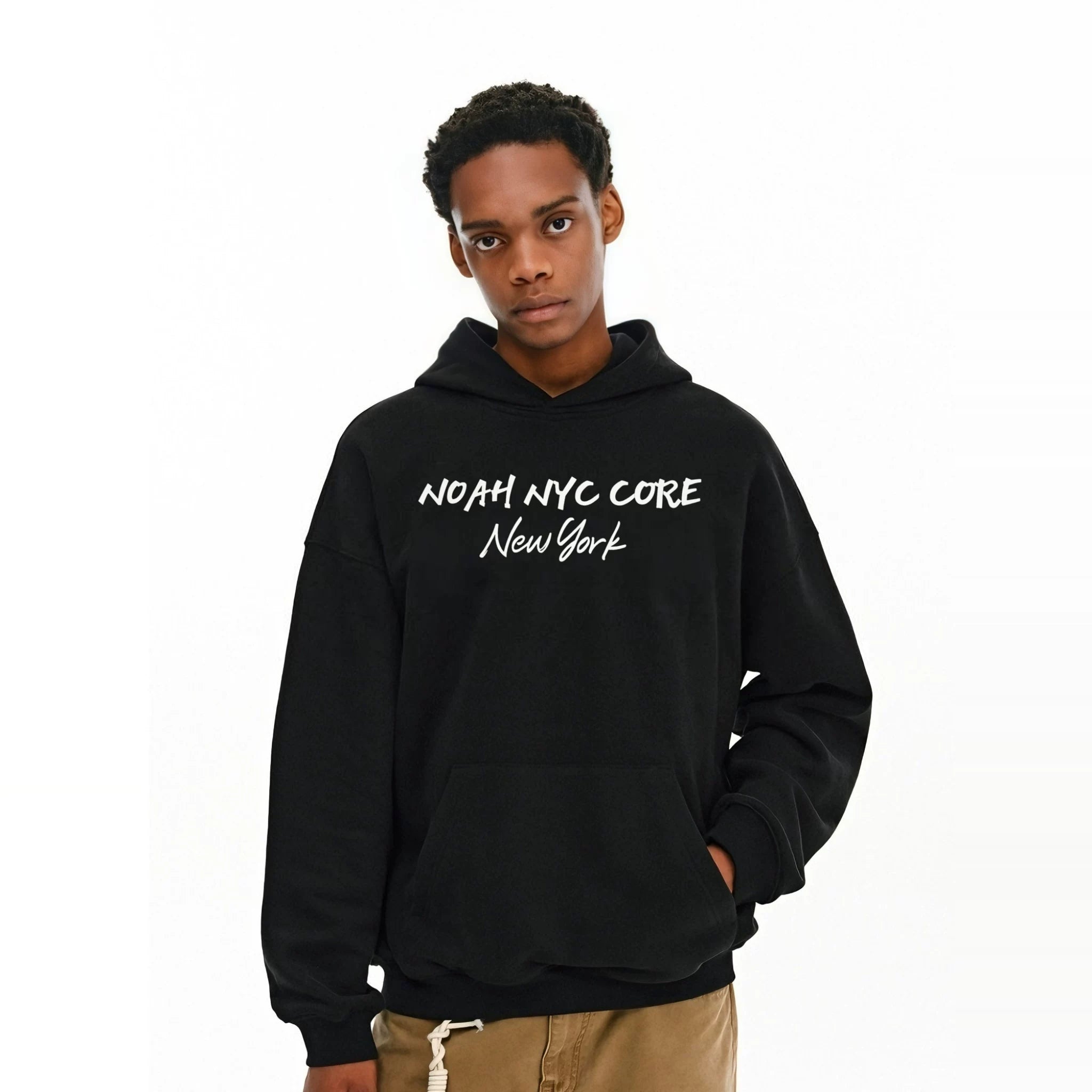 NOAH MARS niche trendy brand New York limited edition American casual couple heavyweight versatile patchwork hooded sweatshirt men