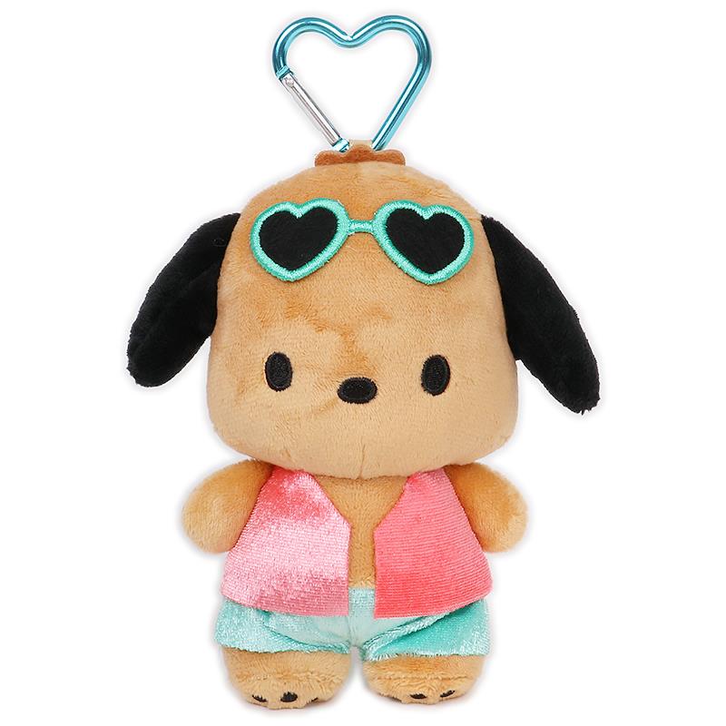 Pochacco Carabiner Mascot Keychain - Retro Heart Sunglasses Edition