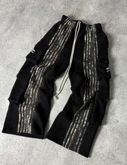 ARCHIVE HUNTER CARGO STRIPE SWEATPANTS CAMO - BLACK