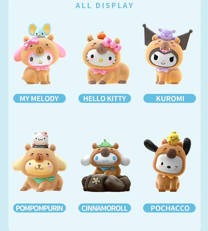 Sanrio Capybara Party Series Flocked Figures | Blind Box