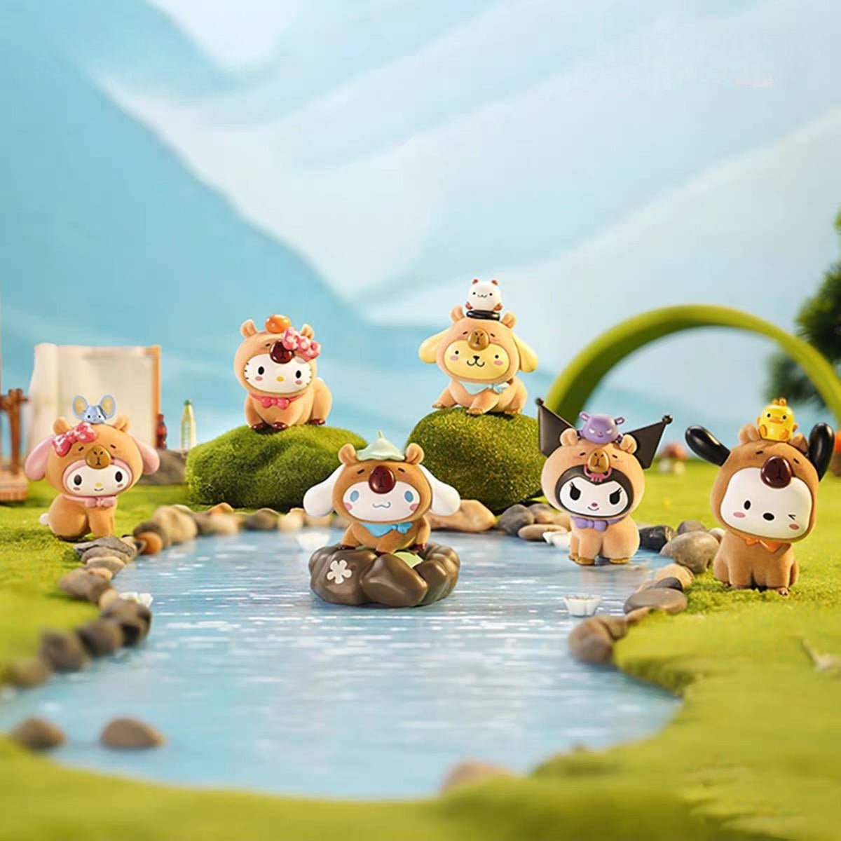 Sanrio Capybara Party Series Flocked Figures | Blind Box
