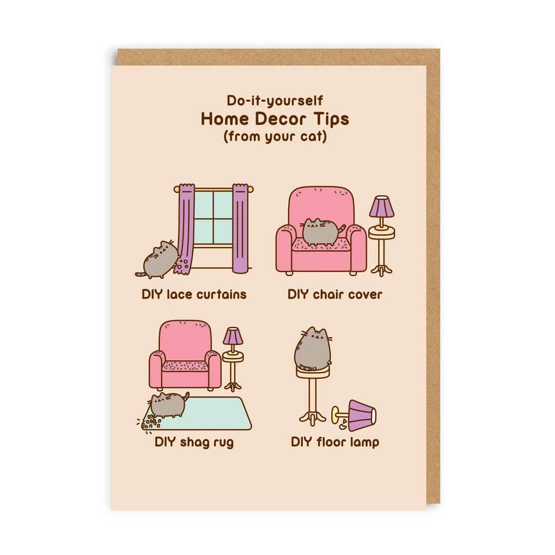 Pusheen Home Decor Tips Card