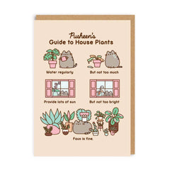 Pusheen's Guide To House Plants Greeting Card