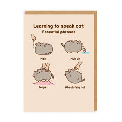 Pusheen Learning To Speak Cat: Essential Phrases Greeting Card