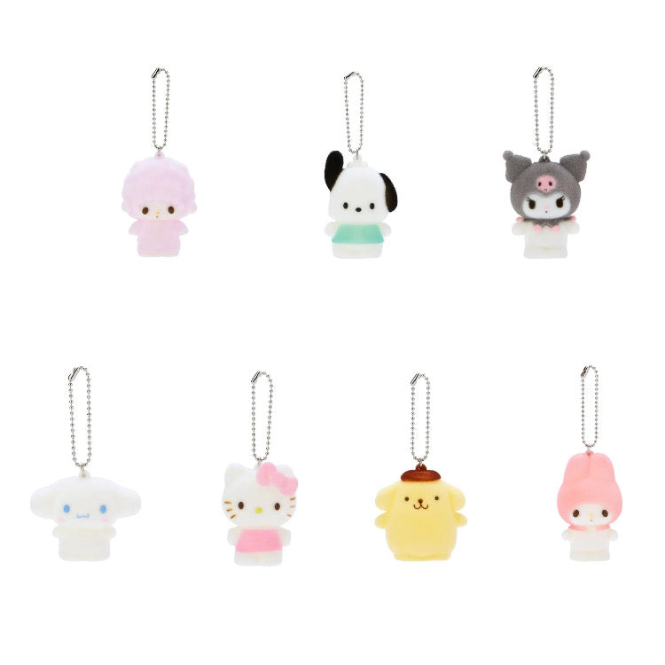 Sanrio Flocked Fuzzy Mascot Keychain