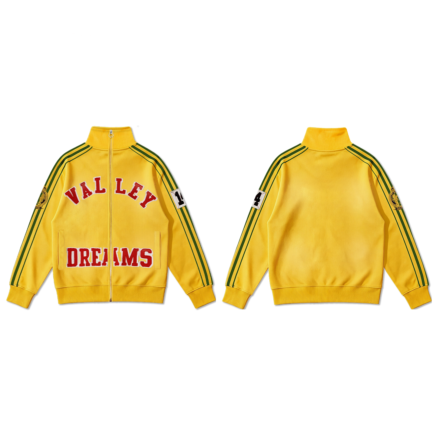 Vale Valley Retro Embroidered Stand Collar Zip Jacket